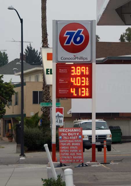 September 15th gas prices in Oakland.