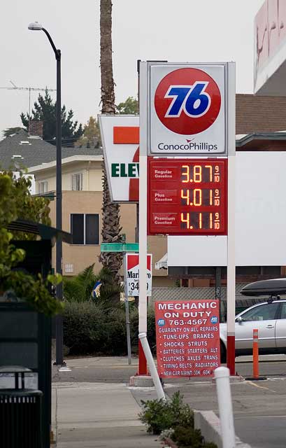 September 20th gas prices in Oakland.