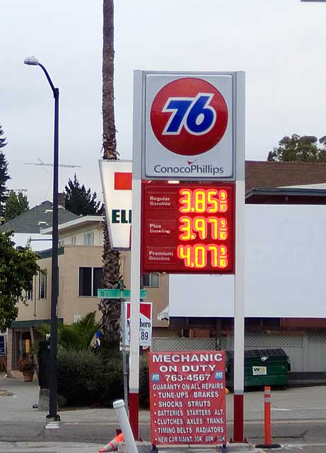 September 22nd gas prices in Oakland.