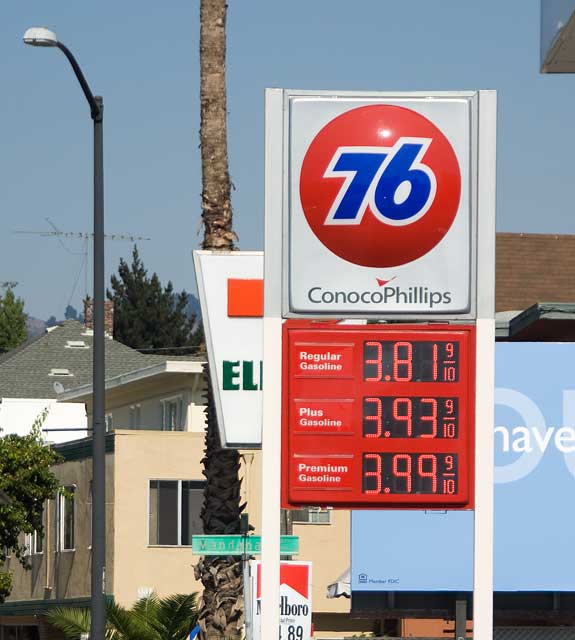 September 30th gas prices in Oakland.